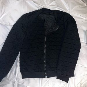 Shein Zip-Up Black Bomber Jacket, Size M